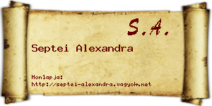 Septei Alexandra névjegykártya